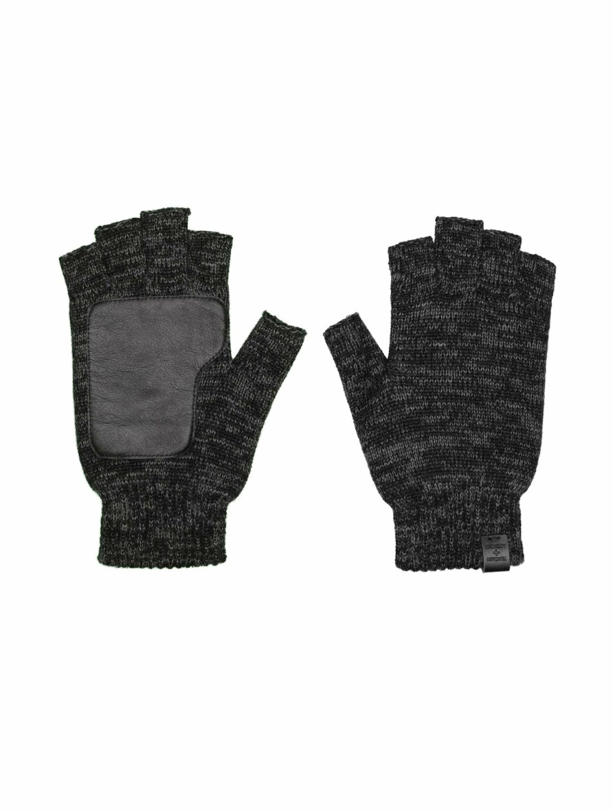 Men Bickley + Mitchell | Fingerless Gloves Leather Patch