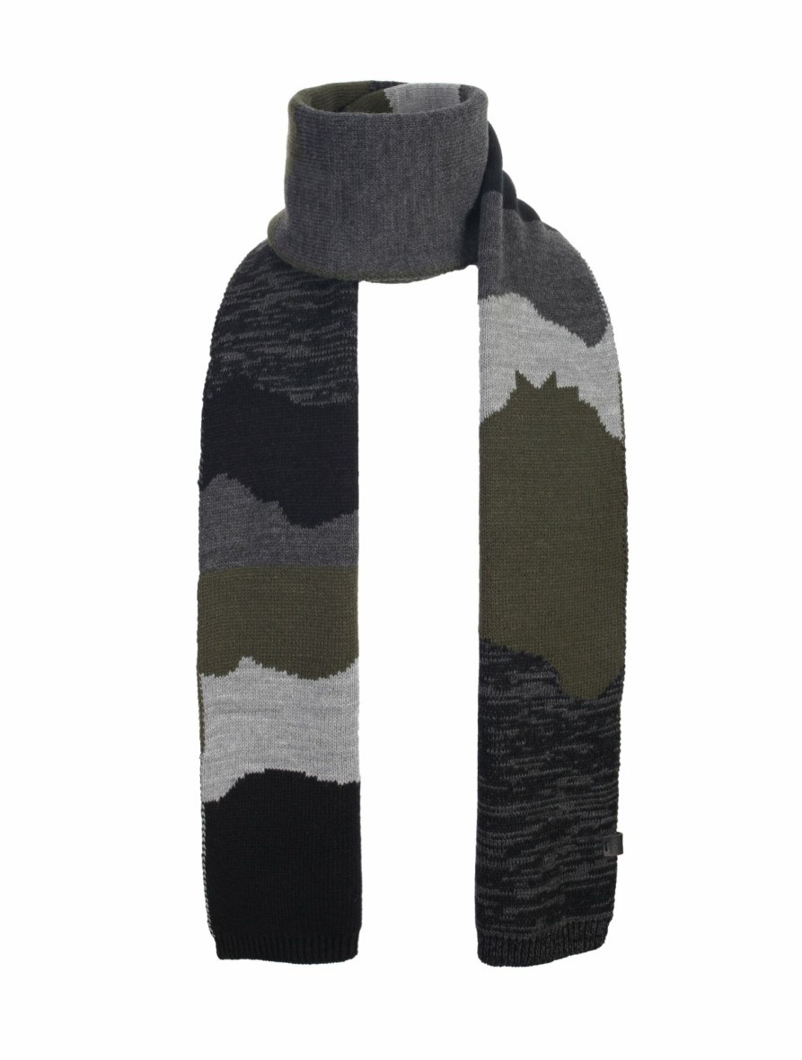 Men Bickley + Mitchell | Wool Multicolor Jacquard Scarf Army Twist