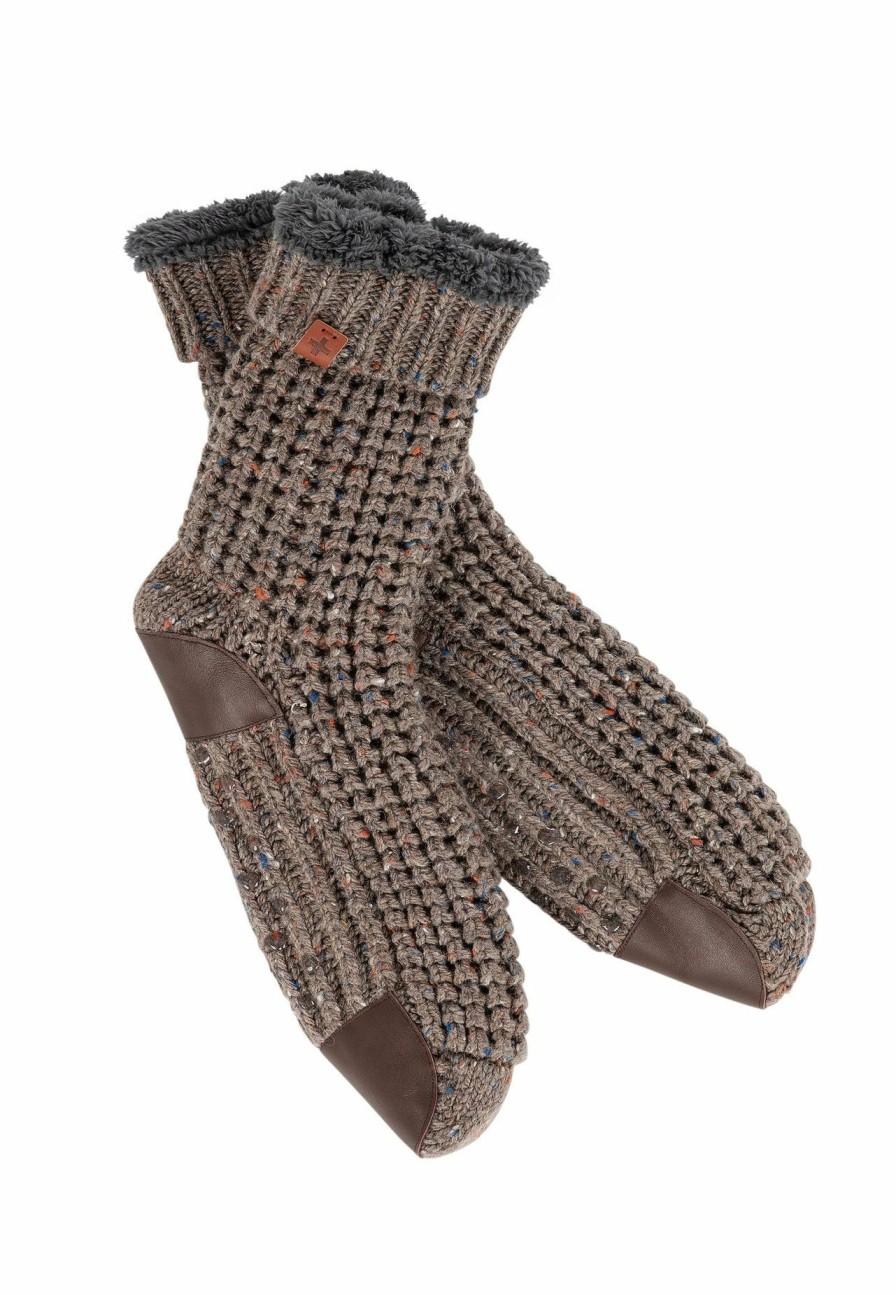 Men Bickley + Mitchell | Wool Blend Waffle Fleck Slipper Socks