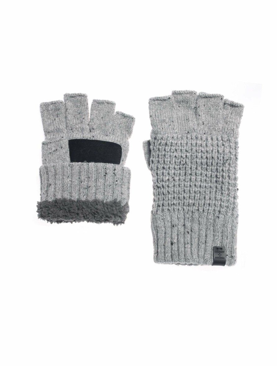 Men Bickley + Mitchell | Wool Waffle Teddy Fingerless Gloves