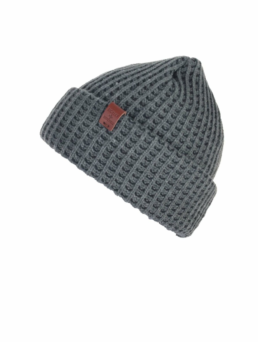 Men Bickley + Mitchell | Waffle Melange Beanie Grey Melee