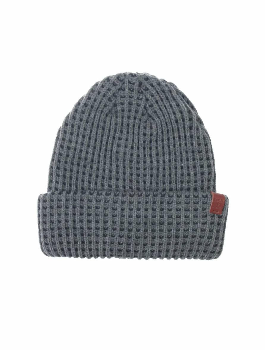 Men Bickley + Mitchell | Waffle Melange Beanie Grey Melee