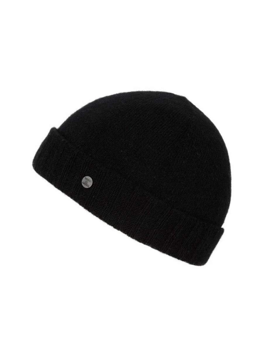 Men Bickley + Mitchell | Cashmere Merino Short Beanie Black