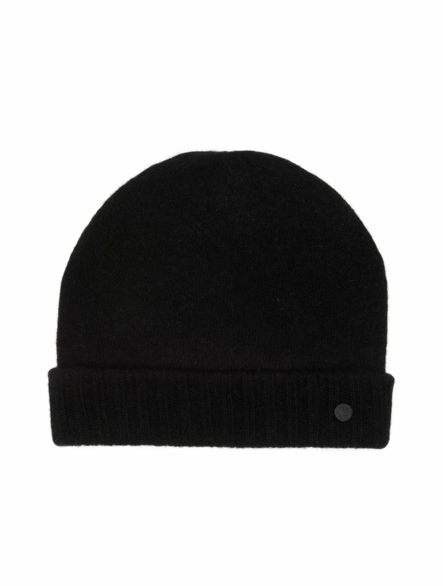 Men Bickley + Mitchell | Cashmere Merino Short Beanie Black