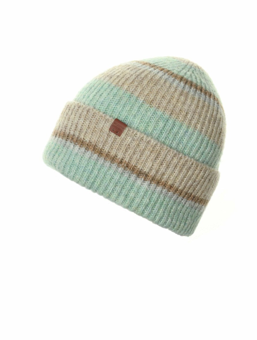 Girls Bickley + Mitchell | Stripe Wool Blend Beanie Seagreen