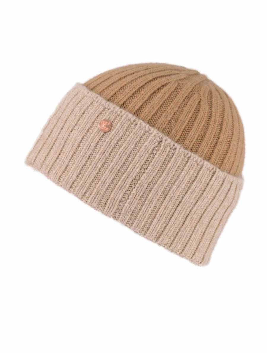 Women Bickley + Mitchell | Contrast Rib Cashmere Merino Beanie