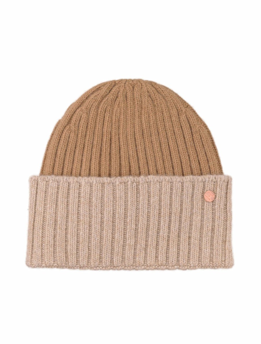 Women Bickley + Mitchell | Contrast Rib Cashmere Merino Beanie