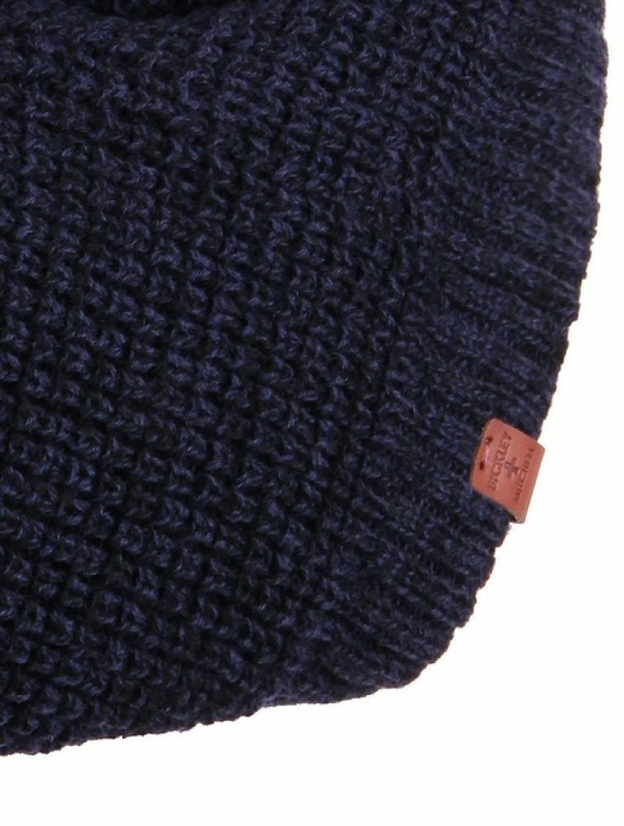 Men Bickley + Mitchell | Wool Waffle Teddy Infinity Scarf Navy Twist